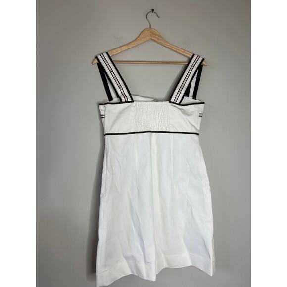 NEW Lug Von Siga V-Notch Neckline Smocked A-Line Molly Mini Dress White Size: 6 - Picture 6 of 7